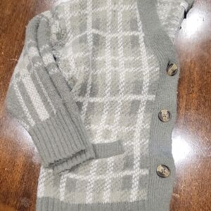 American Eagle Oversized Green Checkered Cardigan